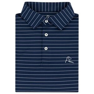 Rhoback The Captain Stripe Men's Short Sleeve Performance Golf Polo Navy XXL
